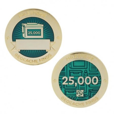 Milestone Geocoin and Tag Set - 25 000 Finds